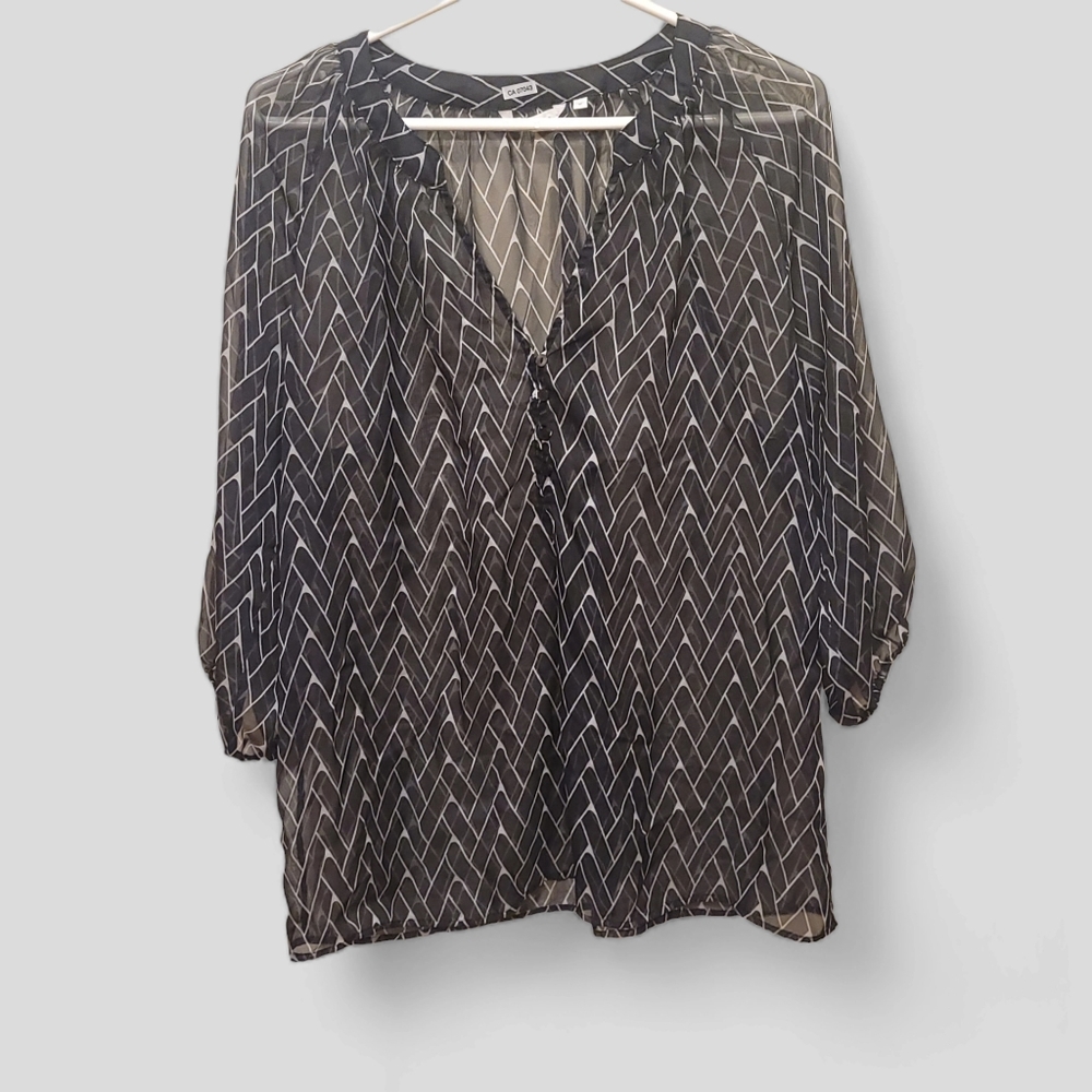 ZOA New York - 3/4 Sleeve Sheer Blouse